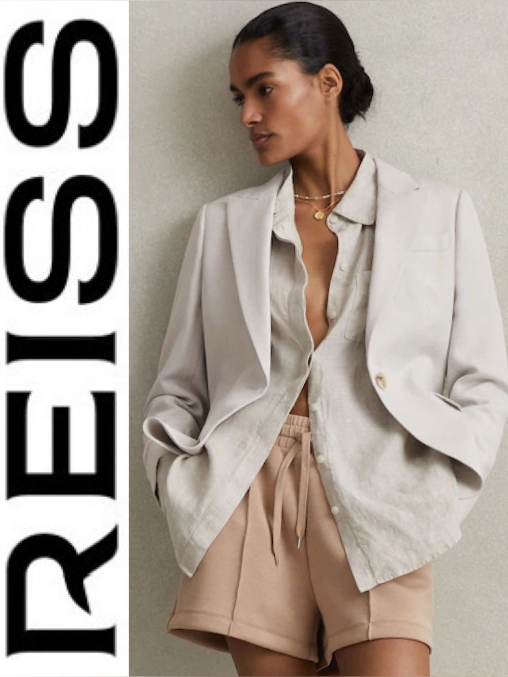 REISS Farrah Linen Blazer
